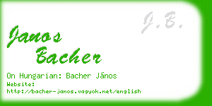 janos bacher business card